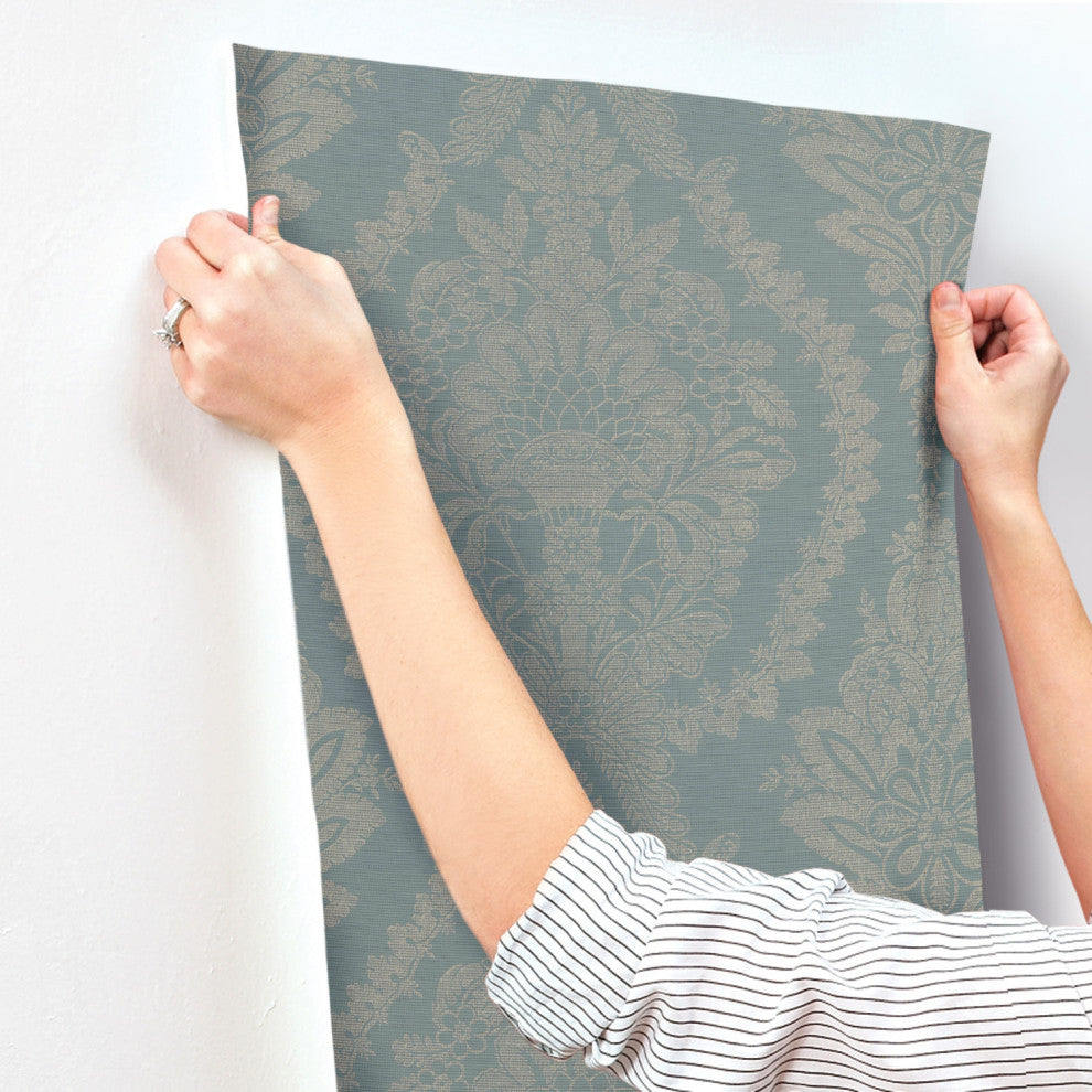 Blue Heritage Damask Wallpaper