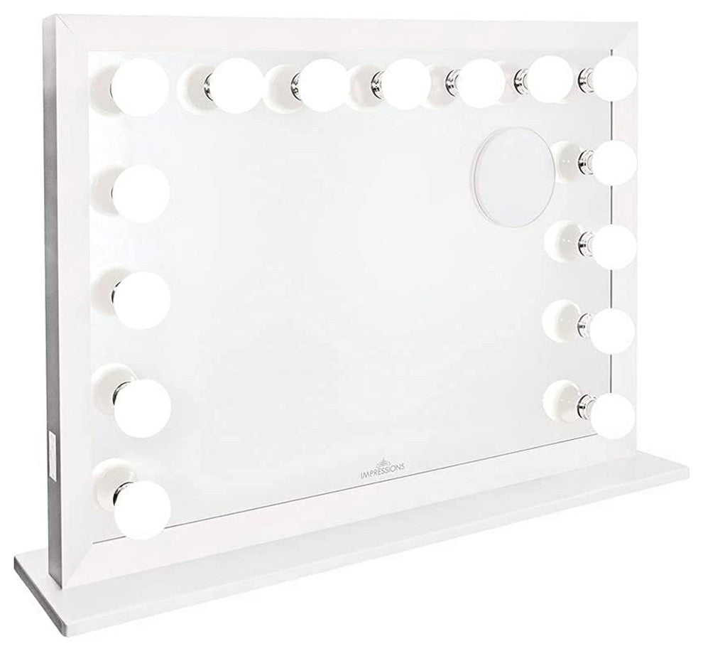 Starlight Pro Vanity Mirror with Magnifying Glass, White, Non-Bluetooth