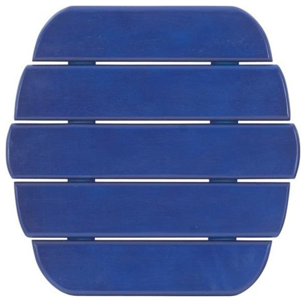 Linon Adirondack Sturdy Solid Acacia Wood Outdoor End Table in Blue Stain