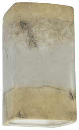 Ambiance, Small ADA Rectangle, Open Top & Bottom Wall Sconce, Greco Travertine