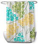 70"Wx73"L, Hydrangeas, Floral Print Shower Curtain, Yellow, 70"x73"