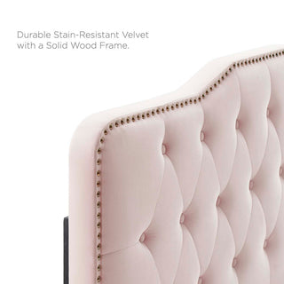 Sophia Tufted Performance Velvet Twin Headboard Pink