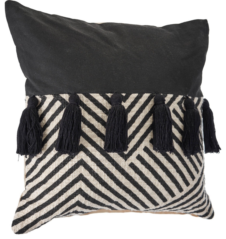 Black and White Chevron Throw Pillow