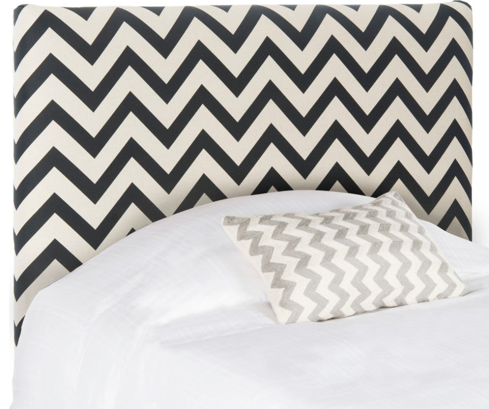 Safavieh Ziggy Twin Headboard, Black and White Zig Zag