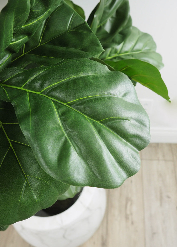 Faux Botanical Fiddle Leaf Fig Tree in Green 76"H
