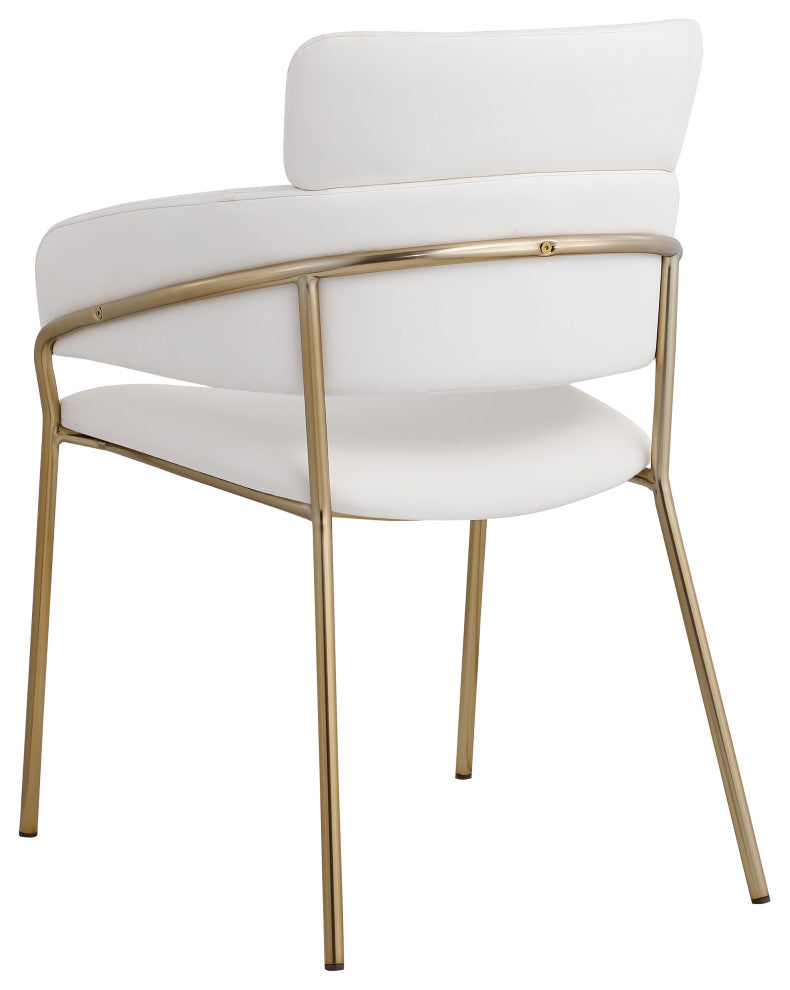 Yara Upholstered Dining Chair (Set of 2), Cream, Vegan Leather