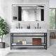 Ecija Bath Vanity, Metal Support with Stone Top, Matte Black, 60 in. Double Sink, No Mirror