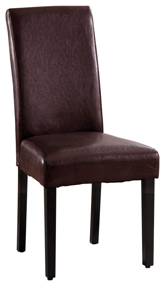 Rochefort Synthetic Leather Armless Set of 2-Pieces Dining Room Accent Chair, Br