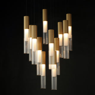 ET2 E11019 Reeds 12 Light 23"W LED Suspension Multi Light Pendant - Gold