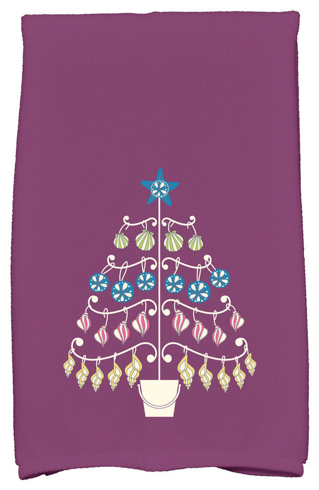 Beach Tree Holiday Geometric Print Kitchen Towel, Purple