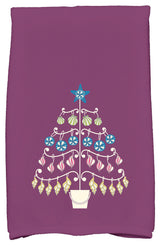 Beach Tree Holiday Geometric Print Kitchen Towel, Purple