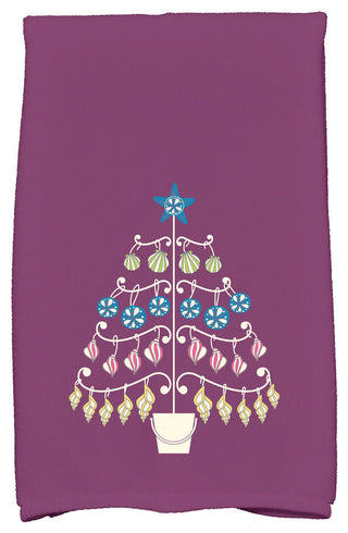 Beach Tree Holiday Geometric Print Kitchen Towel, Purple
