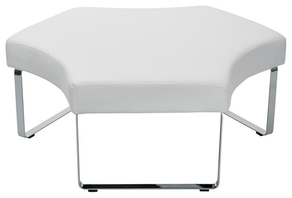 Meetup Lounge Module with Chrome Legs in White Dillon Fabric