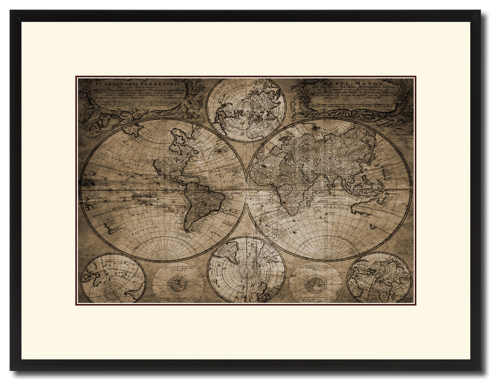 Johann Baptist Homann Vintage Sepia Map Canvas Print, 16"x21"