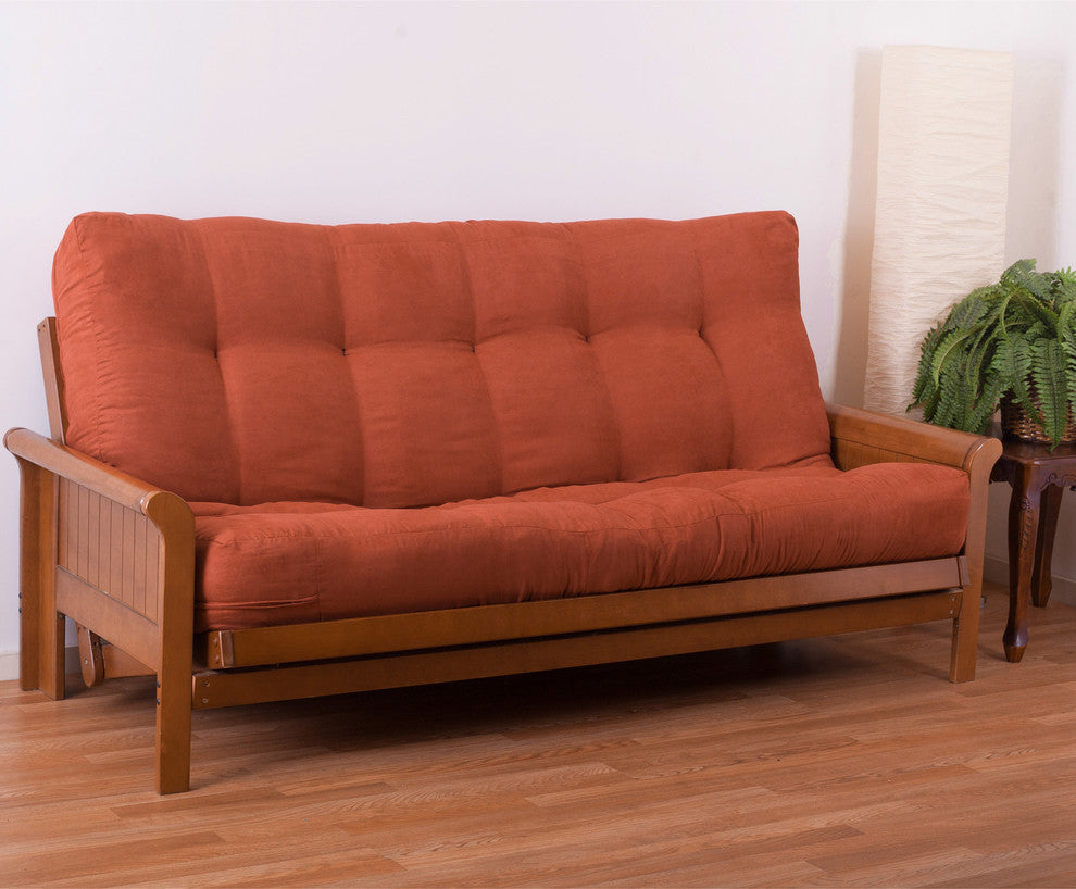 Blazing Needles Vitality 10" Microsuede Full Futon Mattress, Spice