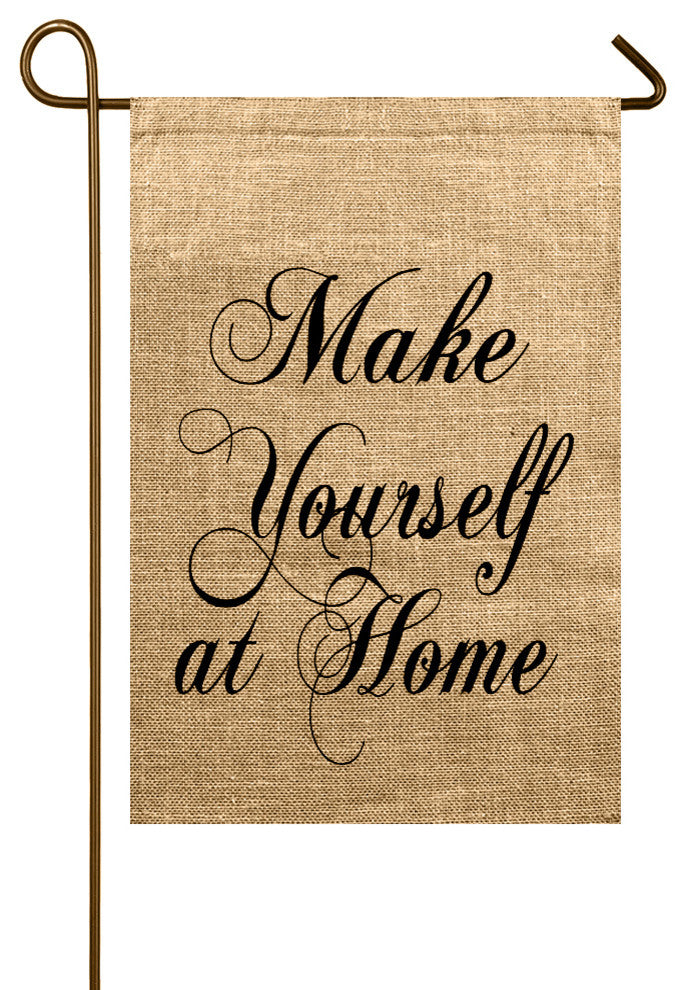 Make Yourself at Home Burlap Garden Flag