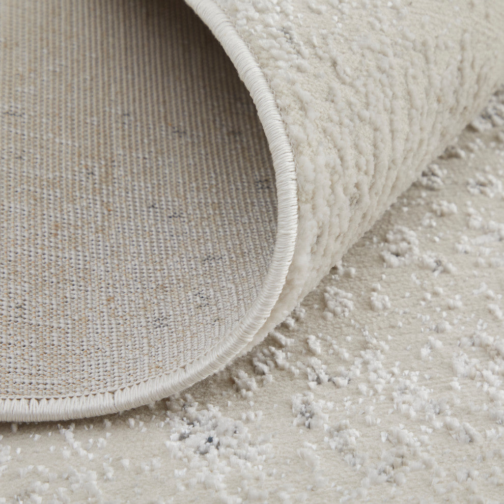 Oria Industrial Abstract Area Rug, Ivory/Gray/Black, 8'x10'