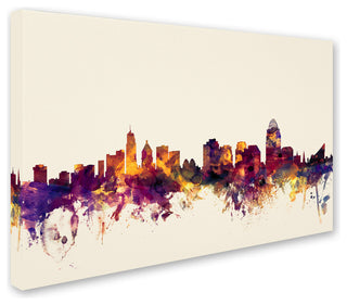 'Cincinnati, Ohio Skyline' Canvas Art by Michael Tompsett