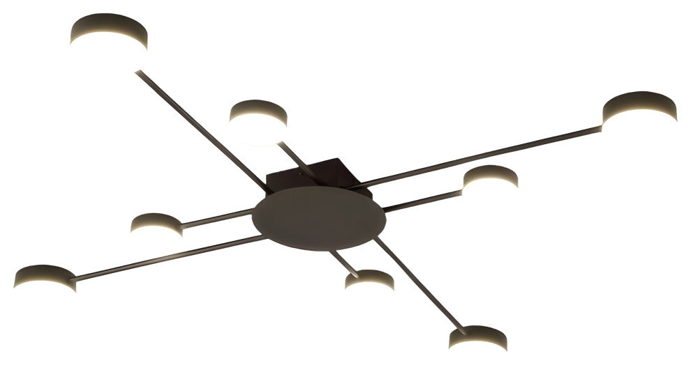 Carouge | Cruciform LED Ceiling Chandelier, Black, 6 Heads