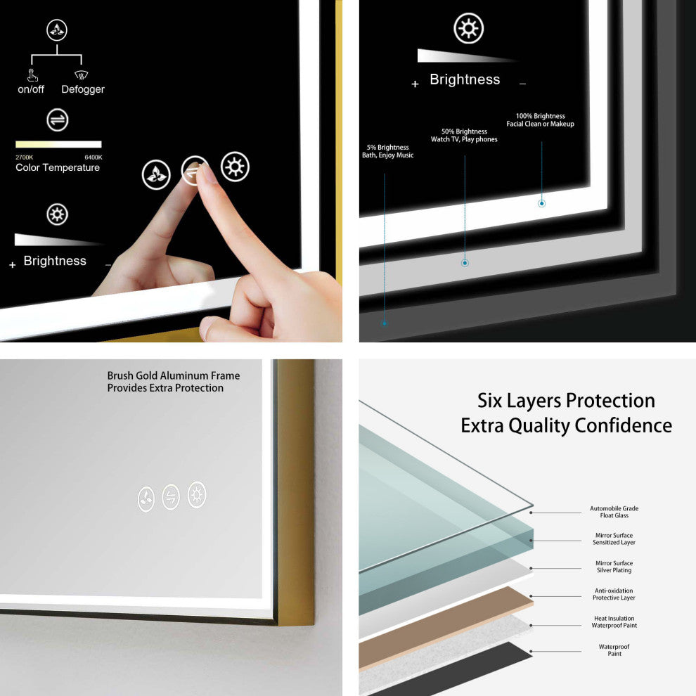 Blossom Jena Vanity Set, Calacatta White, 36", Mirror