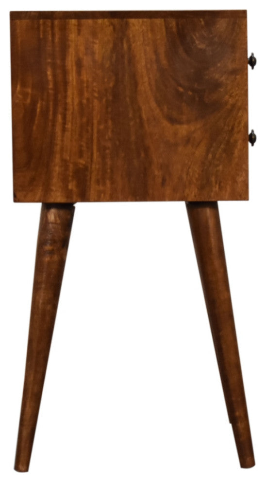 Mini 2 Drawer Chestnut Nightstand