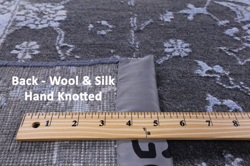 Hand Knotted Persian Wool and Silk Rug 8' 2" X 10' 0" Q6202