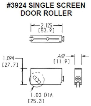 FPL Single Screen Door or Window Roller, Stainless Steel