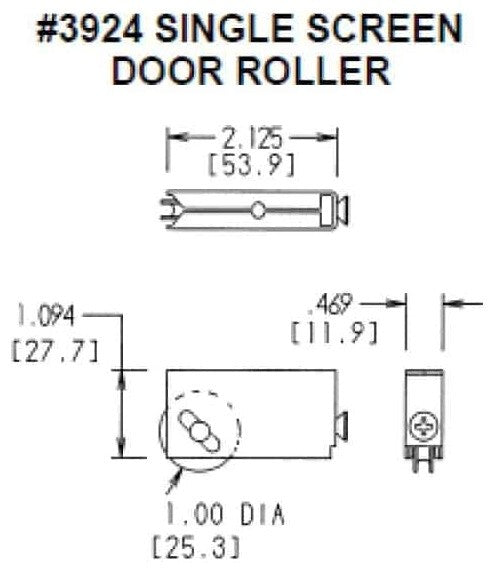 FPL Single Screen Door or Window Roller, Stainless Steel