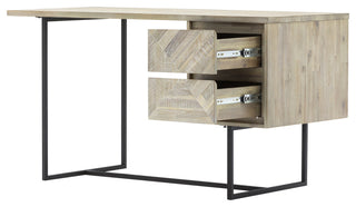 Peridot 2 Drawer Desk, Natural Acacia Wood