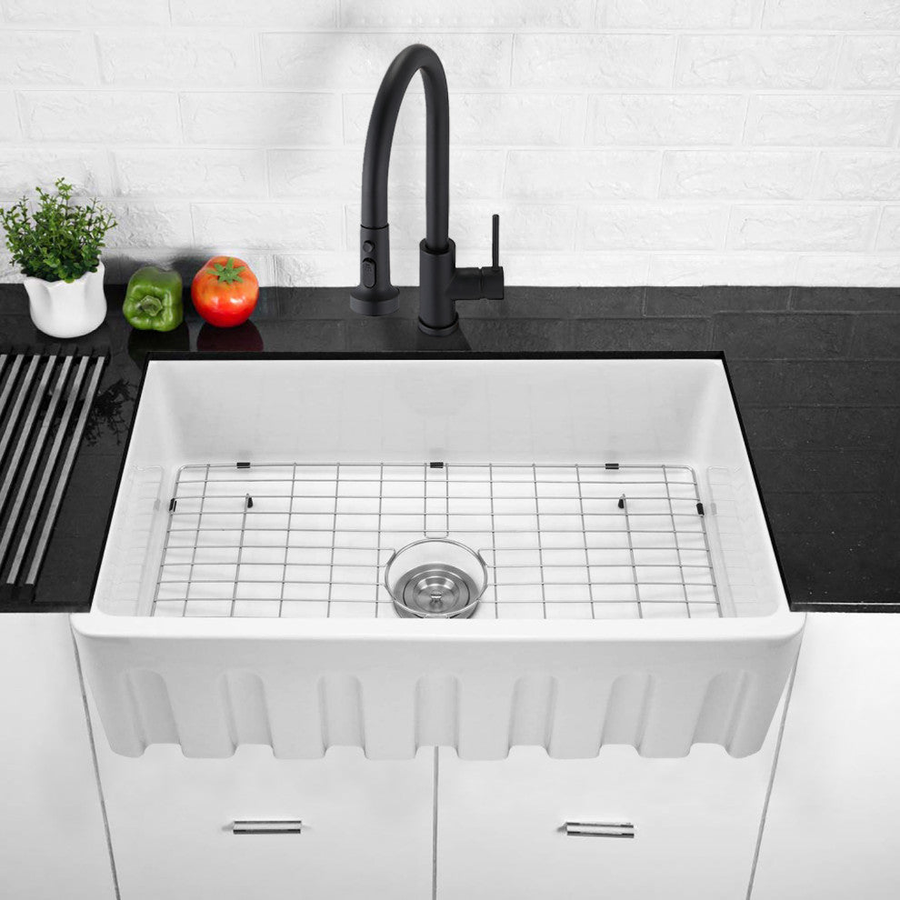 33" Farmhouse Apron Front Ceramic Kitchen Sink