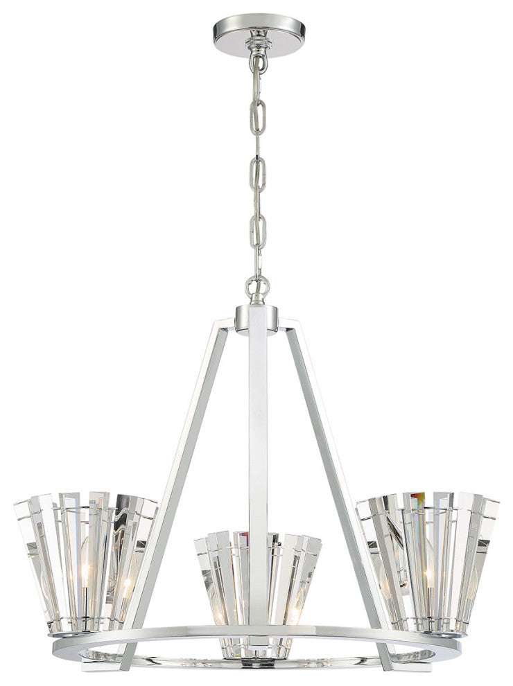 3-Light Chandelier, Chrome