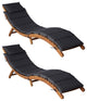 vidaXL 2x Sun Loungers with Cushions Dark Gray Solid Wood Acacia Sun Tan Bed