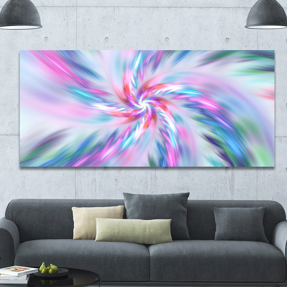 Exotic Light Blue Flower Petal Dance, Large Floral Canvas Art Print, 60"x28"