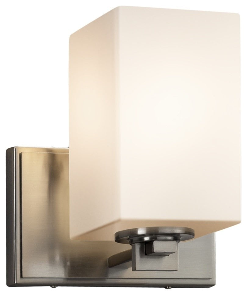 Fusion Era, Wall Sconce, Square/Flat, Nickel, Opal, LED