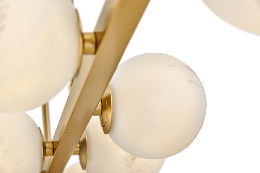 Fredrick Ramond Selene Large Ten Light Linear, Lacquered Brass
