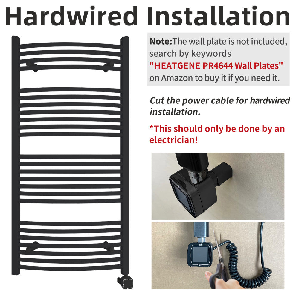 HEATGENE Smart Towel Warmer With Timer and Temperature Control, Matt Black