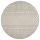 8" Round Ivory and Gray Geometric Area Rug
