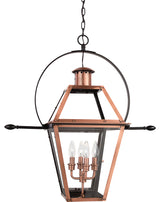 Rue De Royal Four Light Pendant, Aged Copper