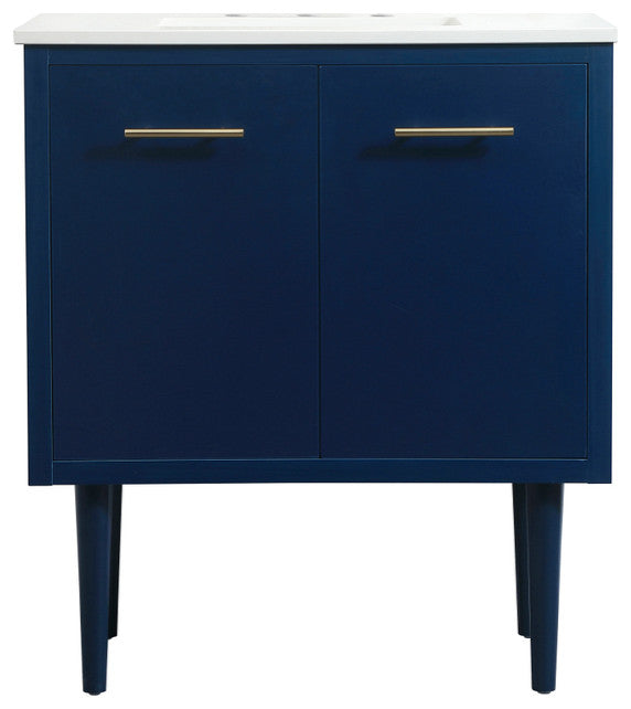 Home Living 19" Midcentury Modern Blue-Light Bathroom Vanity