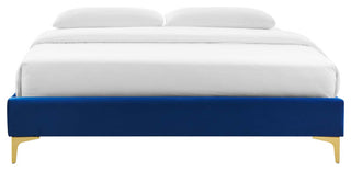 Sutton Queen Performance Velvet Bed Frame-Navy