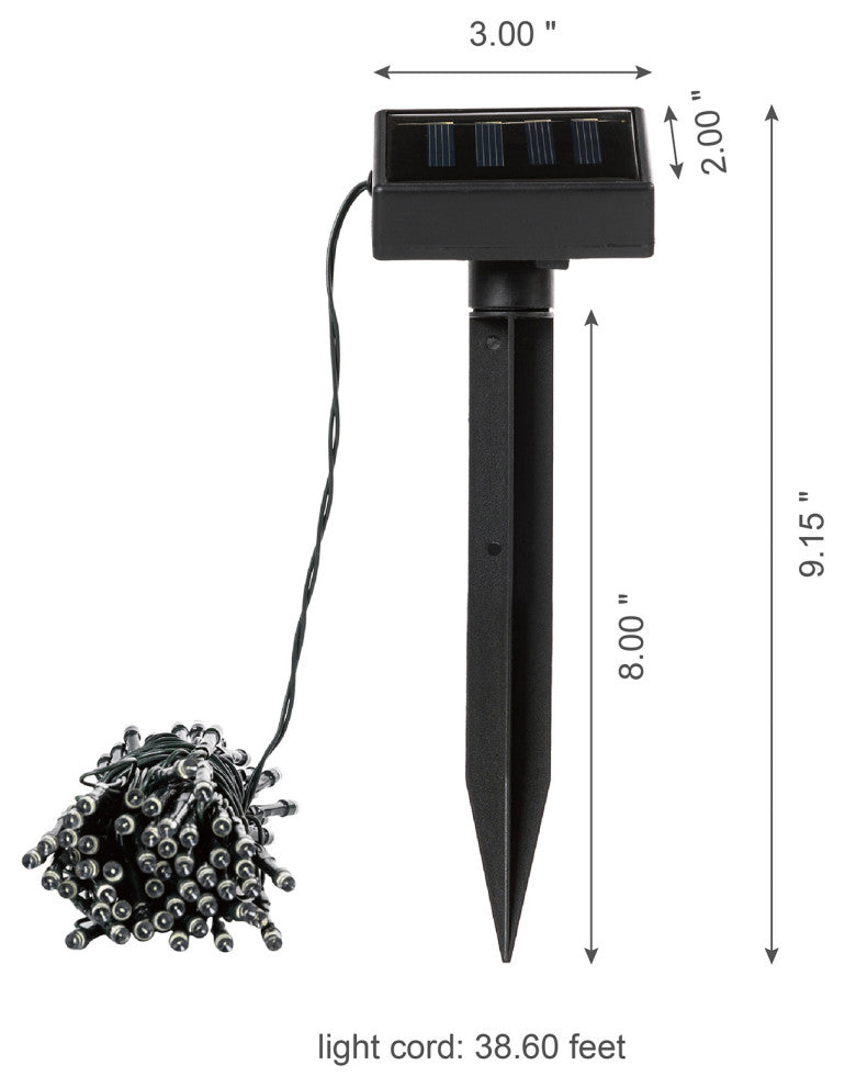 9.25"H Solar String Light-100 LEDs