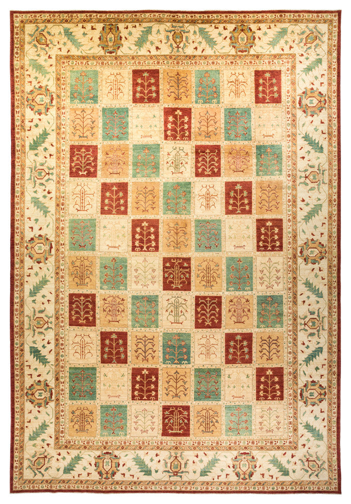 Eclectic, One-of-a-Kind Hand-Knotted Area Rug Red, 10'1"x14'9"