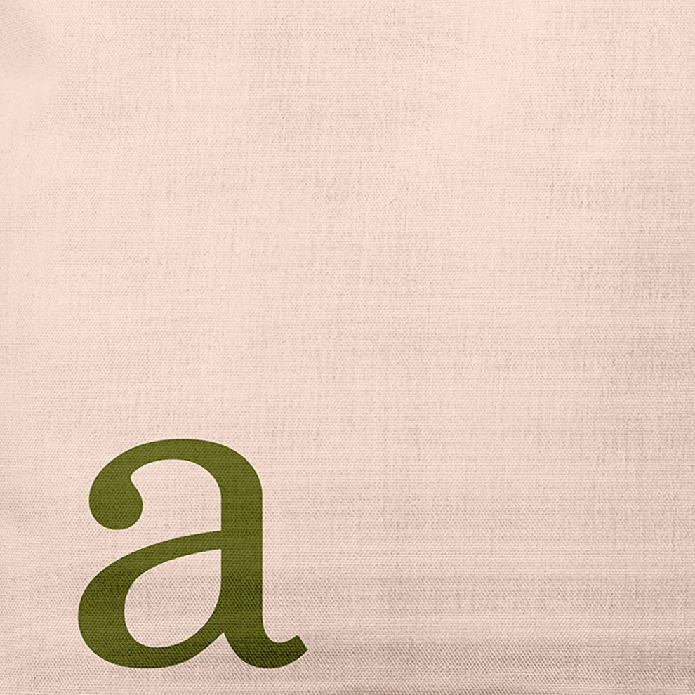 16"x16" Modern Monogram Decorative Throw Pillow, Olive