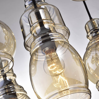 Lynn Antique Black 8-Light Glass Pendant Lights