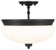 Z-LITE 721SF-MB 3 Light Semi Flush Mount, Matte Black