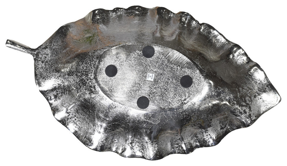 Handmade Decorative Aluminium Tray, Silver Color Coated