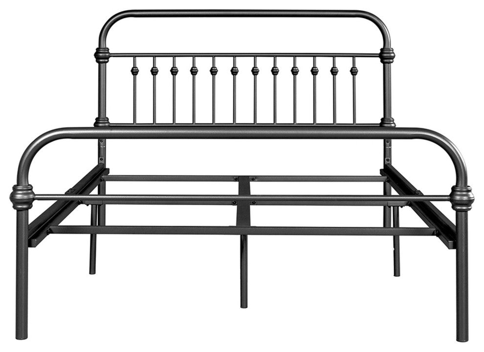 Twin/Full/Queen Wood Frame Platform Bed with Center Support Legs, Black, Full
