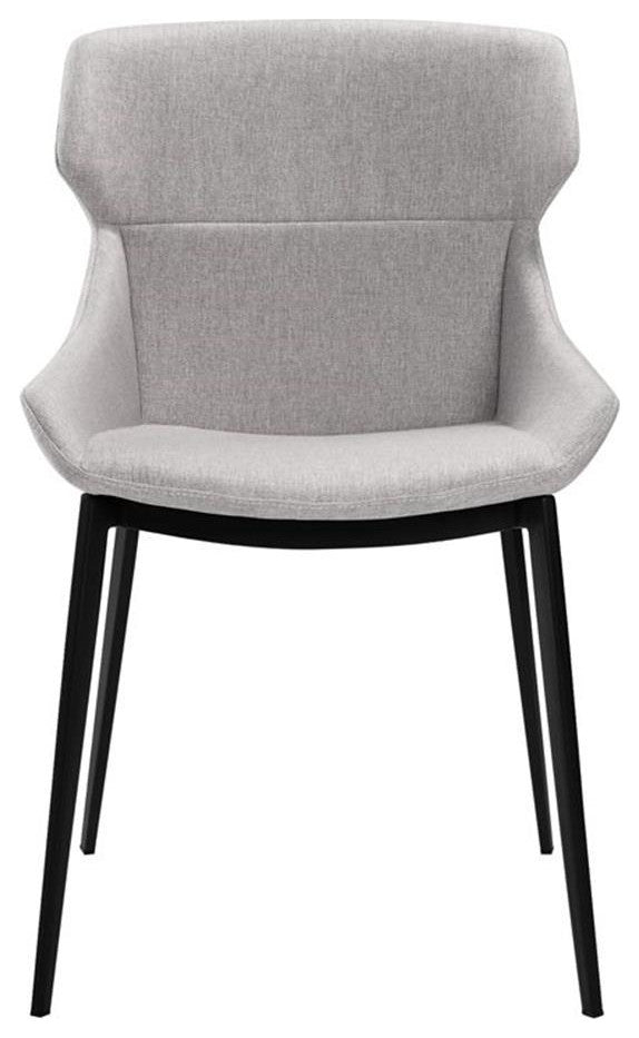 Armen Living Kenna Modern Fabric Dining Chair in Black (Set of 2)