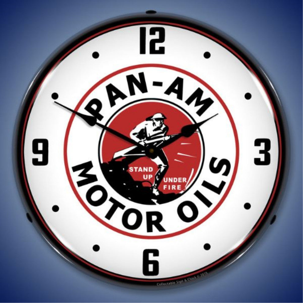 1503588 Pan Am Motor Oils Clock