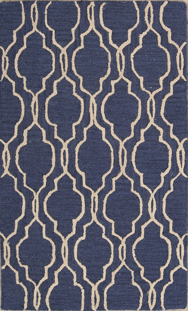 Trellis Hand Tufted Indian Oriental Wool Oriental Area Rug, 3x5''